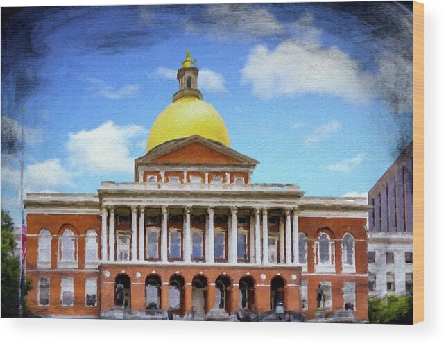 America Wood Print featuring the photograph Oil Boston State House by Darryl Brooks