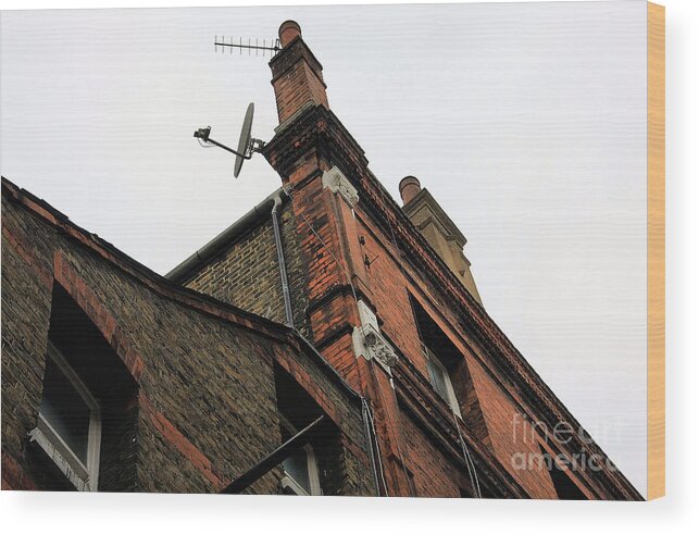 Old Wood Print featuring the photograph Old Brick and High Tech - A Southwark Impression by Steve Ember