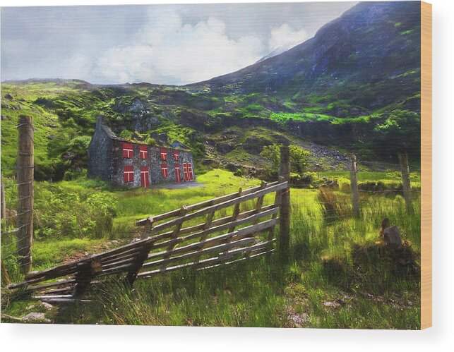 Barn Wood Print featuring the photograph Old Farm in the Irish Countryside Oil Painting by Debra and Dave Vanderlaan