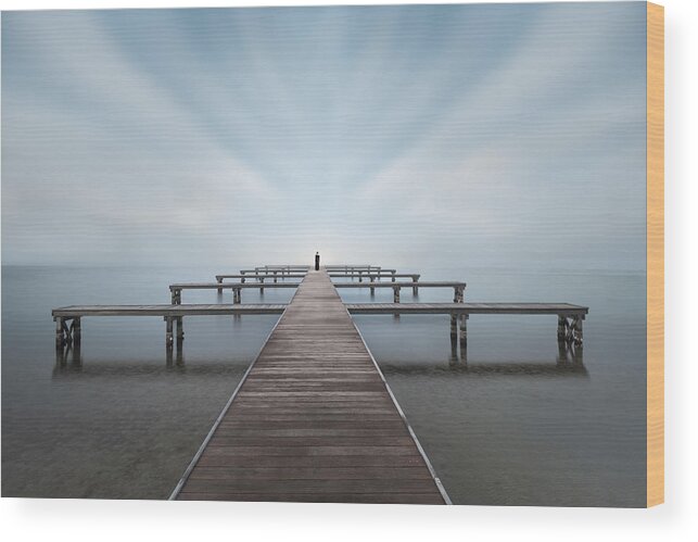 Pier Wood Print featuring the photograph On The Edge by Bart Michiels