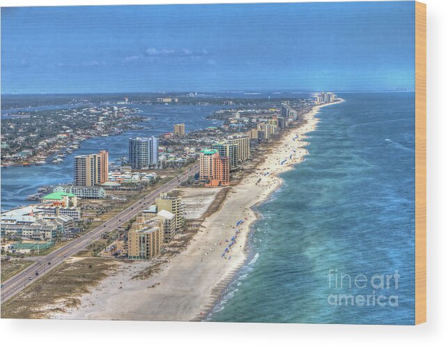 Orange Beach East Wood Print featuring the photograph Orange Beach East by Gulf Coast Aerials -
