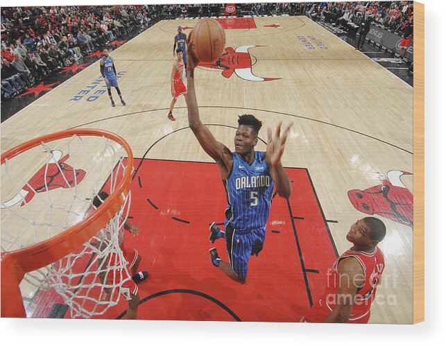 Mo Bamba Wood Print featuring the photograph Orlando Magic V Chicago Bulls by Randy Belice