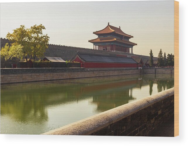 Beijing Wood Print featuring the photograph Outside the Forbidden City, Beijing by Aashish Vaidya