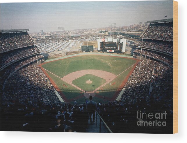 Crowd Of People Wood Print featuring the photograph Overview Of New Shea Stadium by Bettmann