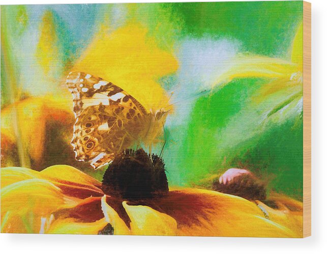 Cosmopolitan Wood Print featuring the photograph Painted Lady Butterfly Wildflower by Don Northup