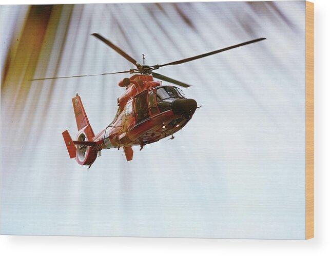 Helicopter Wood Print featuring the photograph Palm Chopper by Climate Change VI - Sales