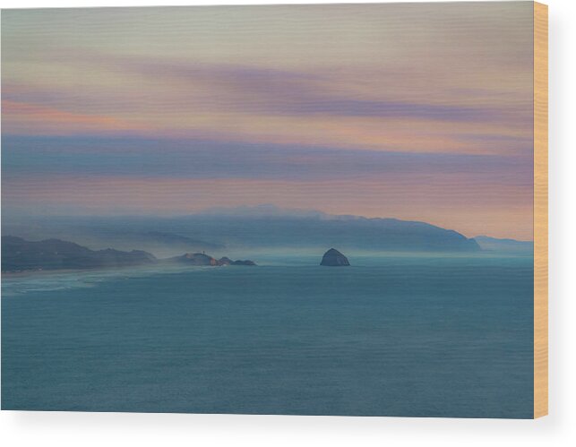Pastel Wood Print featuring the photograph Pastel Sunset on the Oregon Coast by Liz Albro