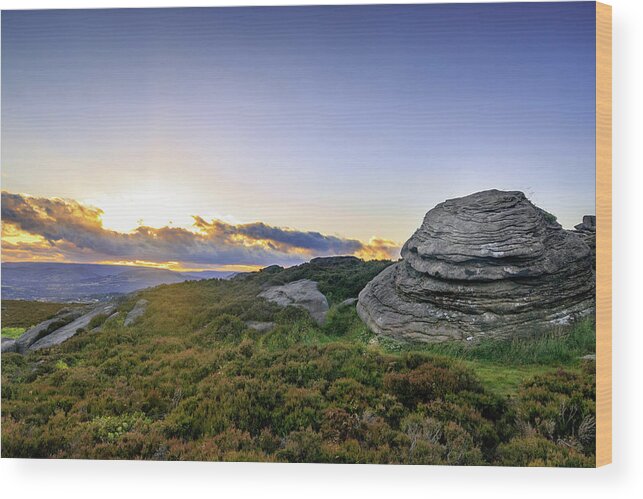Landscape Wood Print featuring the photograph Peak District dome 03 by Chris Smith