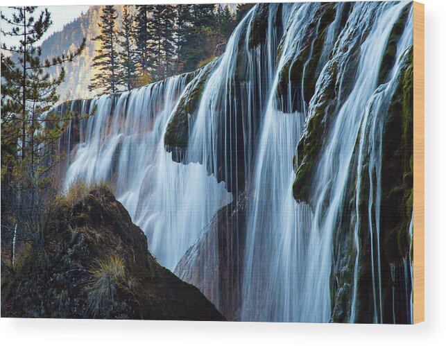 Scenics Wood Print featuring the photograph Pearl Shoal Waterfall by Hoang Giang Hai