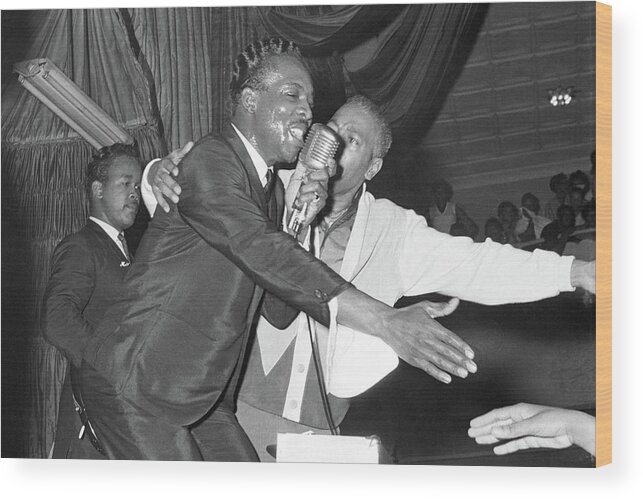 Wilson Pickett Wood Print featuring the photograph Performing At The Harlem Armory by Michael Ochs Archives