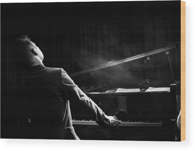 Performance Wood Print featuring the photograph Pianist by Laura P.