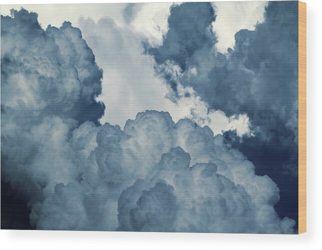 Scenics Wood Print featuring the photograph Picture Of Blue And White Clouds by Wsfurlan