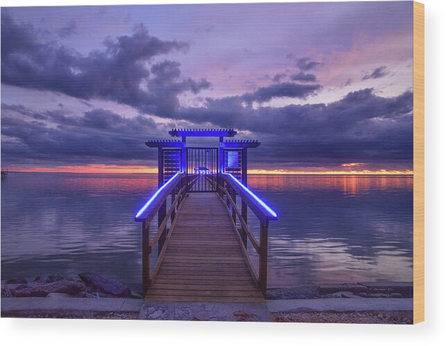 Pier Wood Print featuring the photograph Pier Blues 4 by Christopher Rice