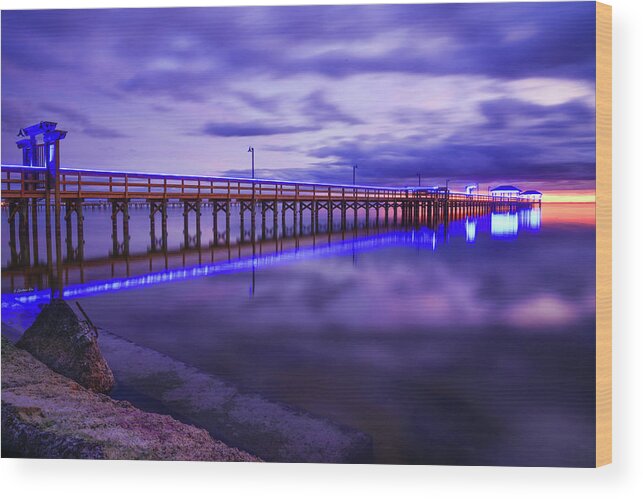 Pier Wood Print featuring the photograph Pier Blues I by Christopher Rice