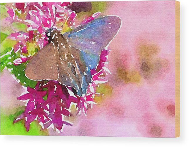 Butterfly Wood Print featuring the mixed media At Peace by Susan Rydberg