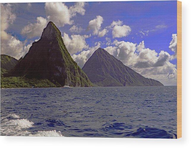 Pitons Wood Print featuring the photograph Pitons by Tony Murtagh