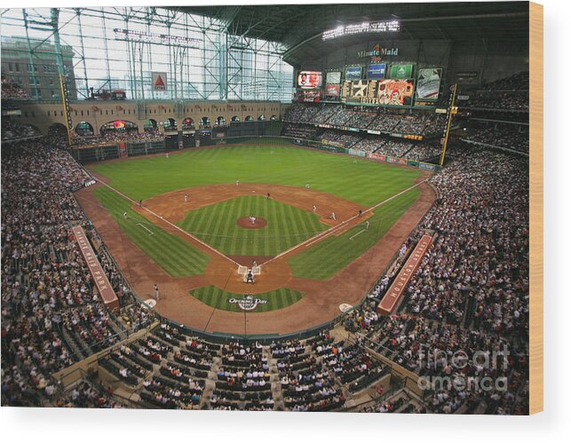 Scenics Wood Print featuring the photograph Pittsburgh Pirates V Houston Astros by Stephen Dunn