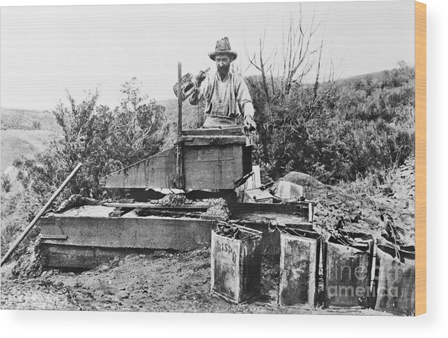People Wood Print featuring the photograph Placer Mining Near Humboldt by Bettmann