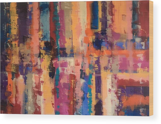 Abstract Painting Art Wood Print featuring the painting Abstract IV by Crystal Stagg