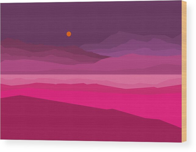 Plum Hills Wood Print featuring the digital art Plum Hills by Val Arie