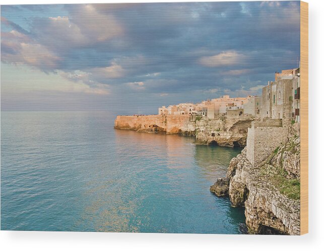 Adriatic Sea Wood Print featuring the photograph Polignano A Mare On The Adriatic Sea by David Madison