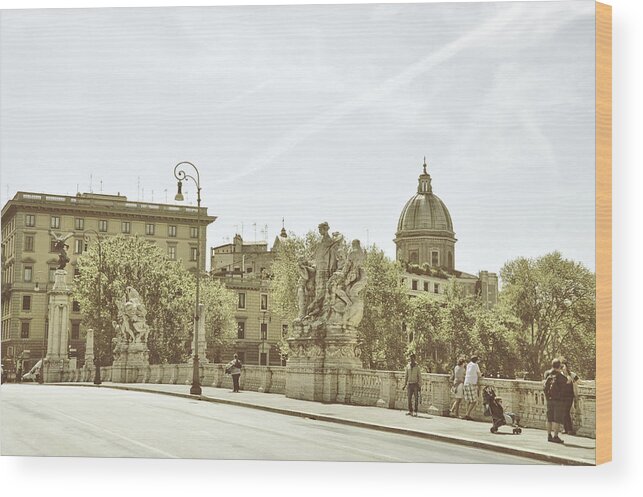 Ii Wood Print featuring the photograph Ponte Vittorio Emanuele II Crossing by JAMART Photography