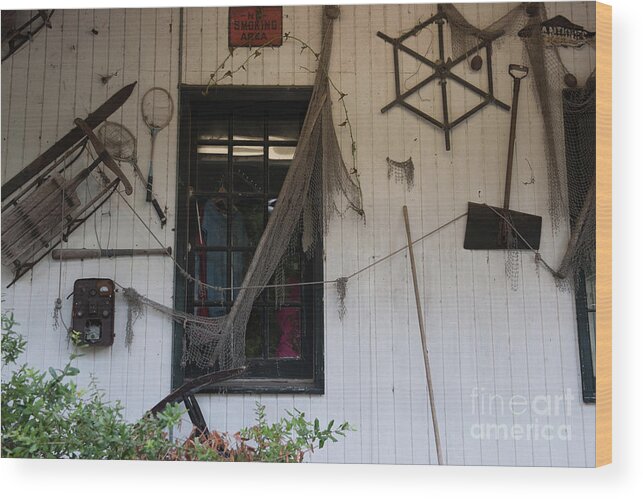 Linda Page's Thieves Market Wood Print featuring the photograph Porch Things by Dale Powell