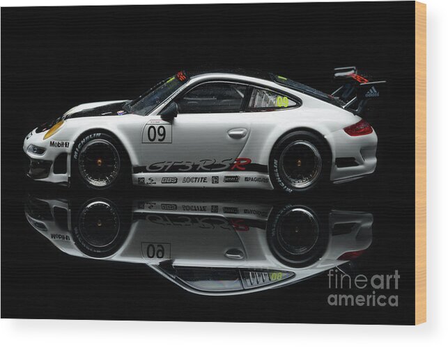 Architectural Model Wood Print featuring the photograph Porsche 911 Gt3 Rsr 2016 Race Car Model by Sjo