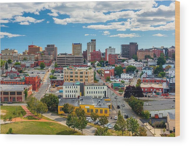 Landscape Wood Print featuring the photograph Portland, Maine, Usa Downtown Cityscape by Sean Pavone