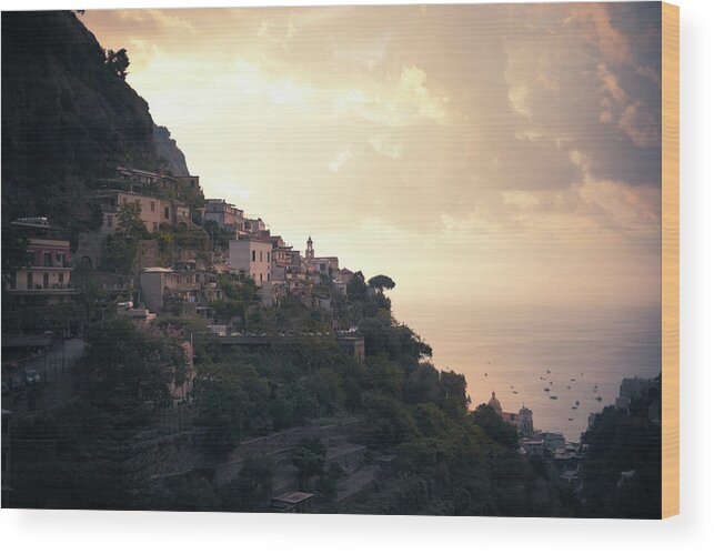 Amalfi Coast Wood Print featuring the photograph Positano by Brzozowska