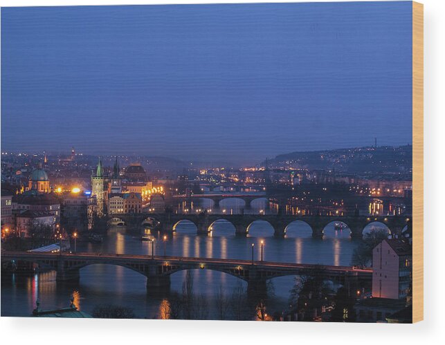 Tranquility Wood Print featuring the photograph Prague by Josebauer