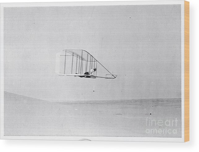 People Wood Print featuring the photograph Profile View Of Early Airplane Flying by Bettmann