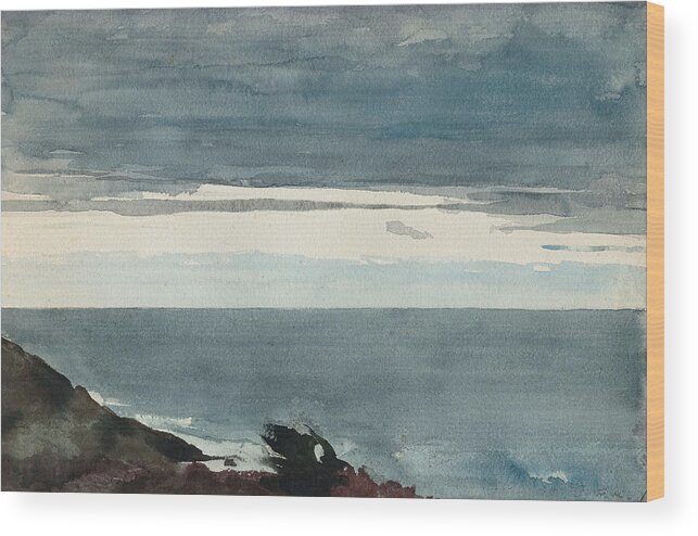 19th Century Art Wood Print featuring the drawing Prout's Neck, Evening by Winslow Homer