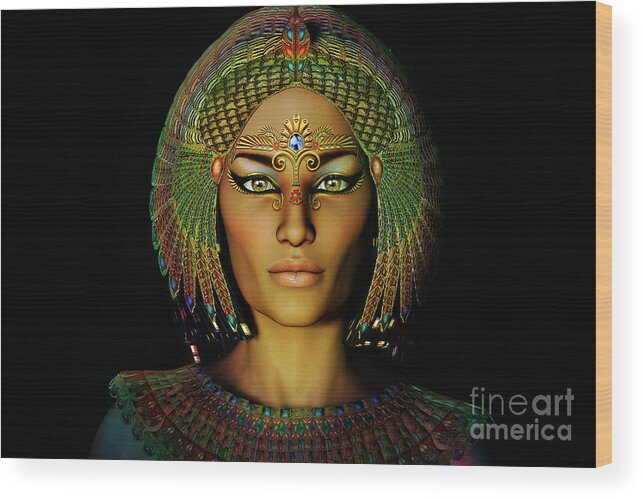 Queen Wood Print featuring the digital art Queen Of The Nile by Shadowlea Is