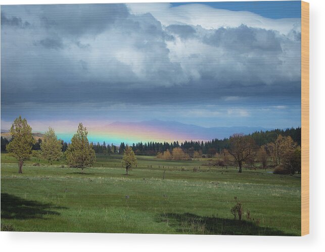 Rainbow Wood Print featuring the photograph Rainbow in the Valley by Randy Robbins