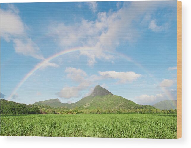 Scenics Wood Print featuring the photograph Rainbows On Mauritius by Jan-otto