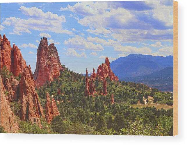 Colorado Wood Print featuring the photograph Reach for the Sky in Garden of the Gods by Ola Allen