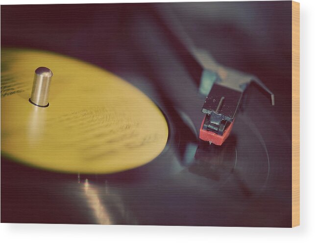 Music Wood Print featuring the photograph Record Player by Julie Anne Images