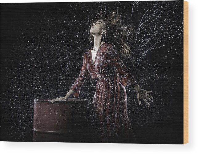 Mood Wood Print featuring the photograph Red & Wet by Heru Sungkono