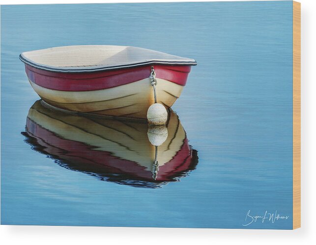 Boat Wood Print featuring the photograph Red Dinghy by Bryan Williams