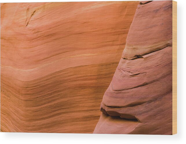Scenics Wood Print featuring the photograph Red Sandstone Slot Canyon by Adventure photo