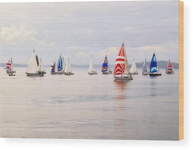 Curve Wood Print featuring the photograph Regatta by Jhorrocks