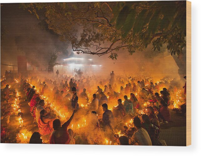 Devotees Wood Print featuring the photograph Religious Festival by Azim Khan Ronnie