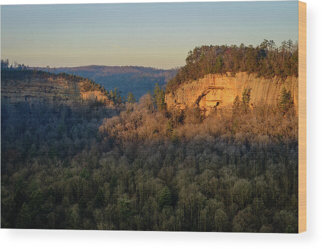 Chimney Top Rock Wood Print featuring the photograph Revenuer's Rock by Michael Scott