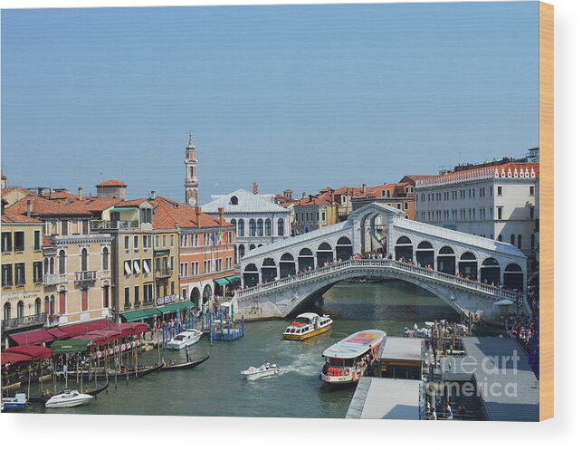 Rialto Wood Print featuring the photograph Rialto Bridge Venice Italy by Aicy Karbstein