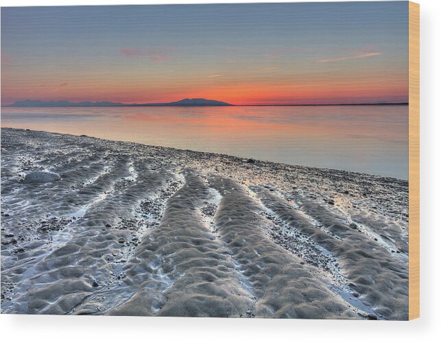 Tranquility Wood Print featuring the photograph Ripples And Patterns In The Sand At The by Lucas Payne / Design Pics