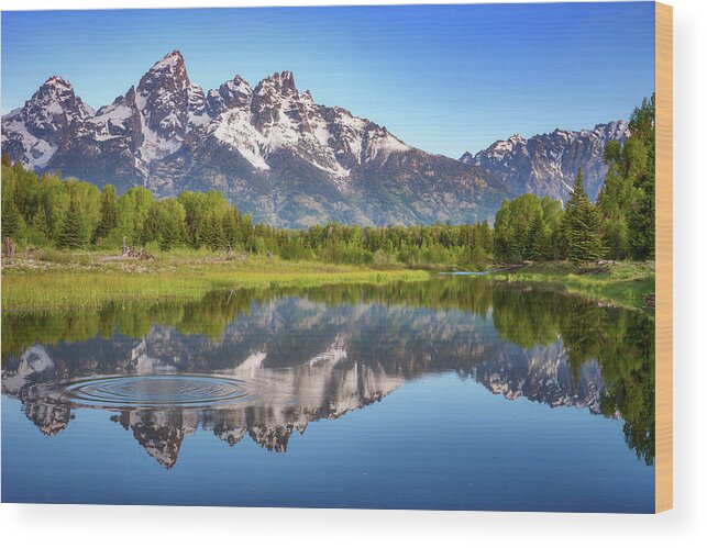 Ripples In The Tetons Wood Print featuring the photograph Ripples In The Tetons by Darren White Photography