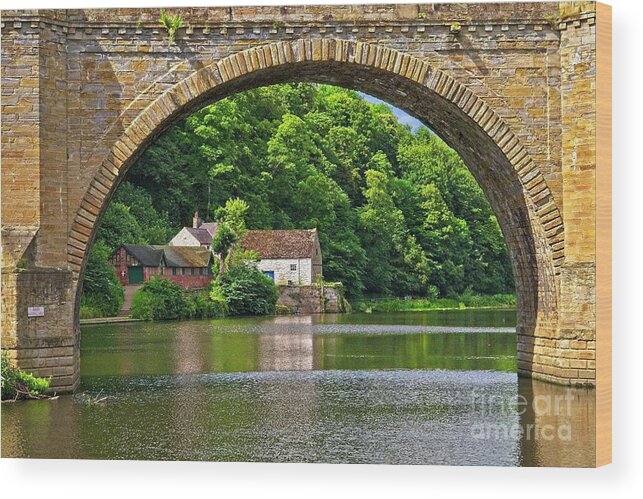 Durham Wood Print featuring the photograph River Wear in Durham City UK by Martyn Arnold
