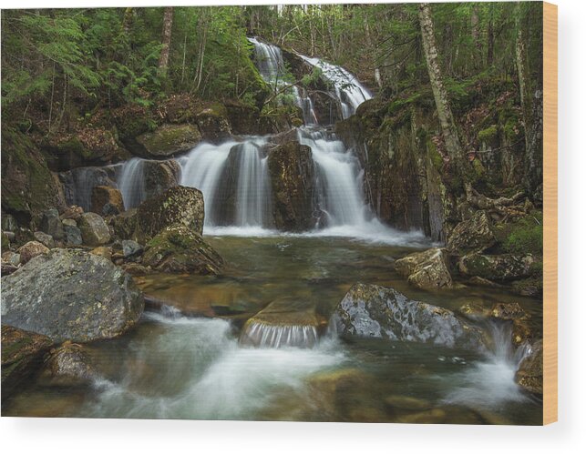 Robichaud Wood Print featuring the photograph Robichaud Falls Upper by White Mountain Images