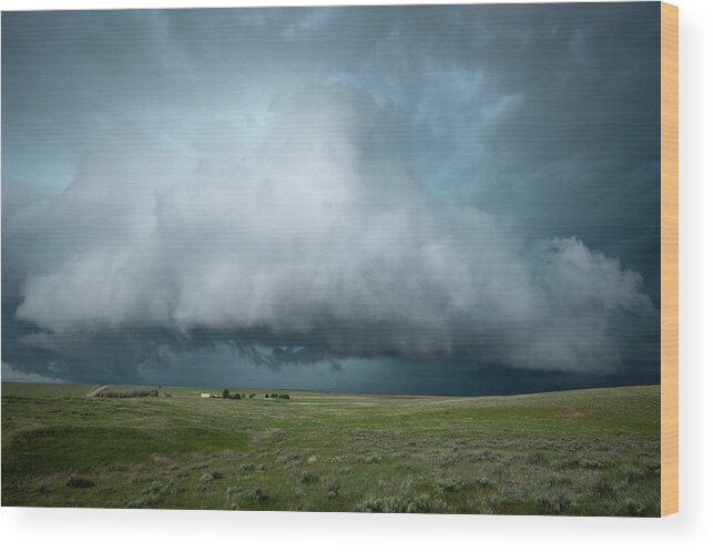 Storm Wood Print featuring the photograph Rolling Storm by Wesley Aston